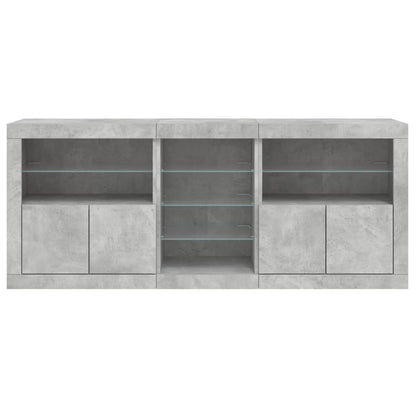 Dressoir Met Led-Verlichting 8,5X37X67 Cm Betongrijs