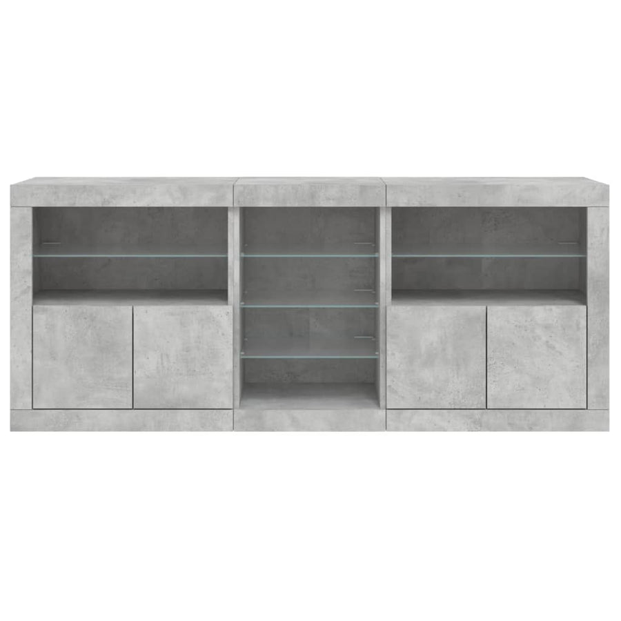 Dressoir Met Led-Verlichting 8,5X37X67 Cm Betongrijs