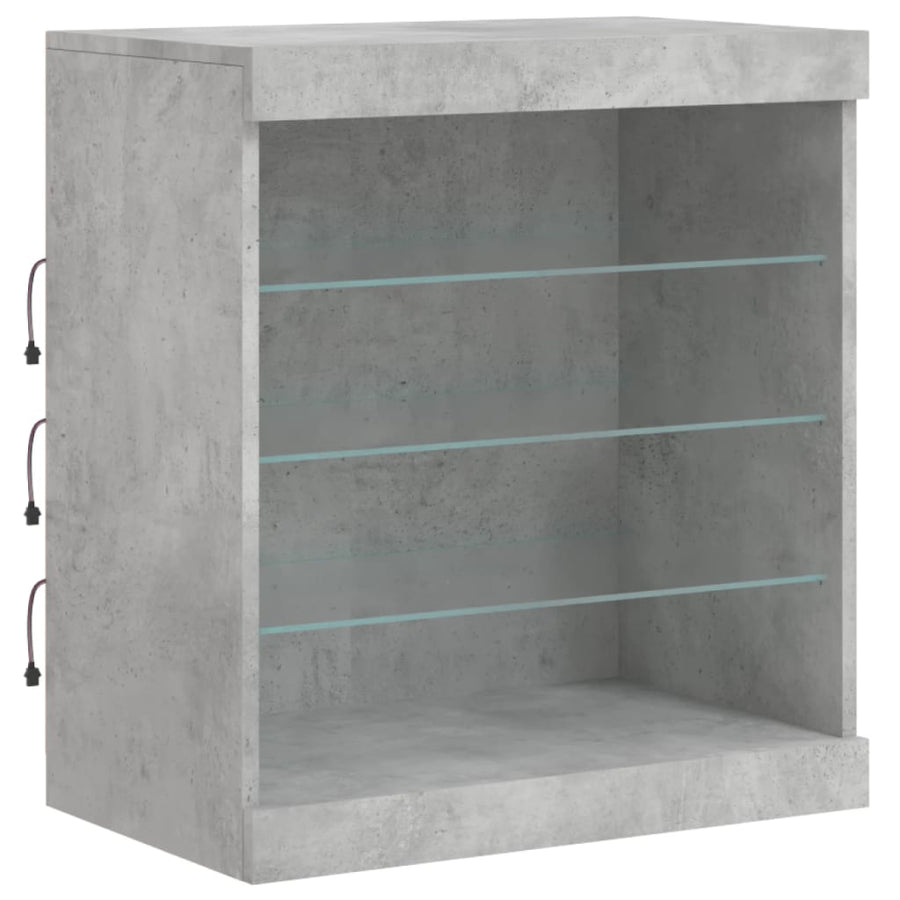 Dressoir Met Led-Verlichting 8,5X37X67 Cm Betongrijs