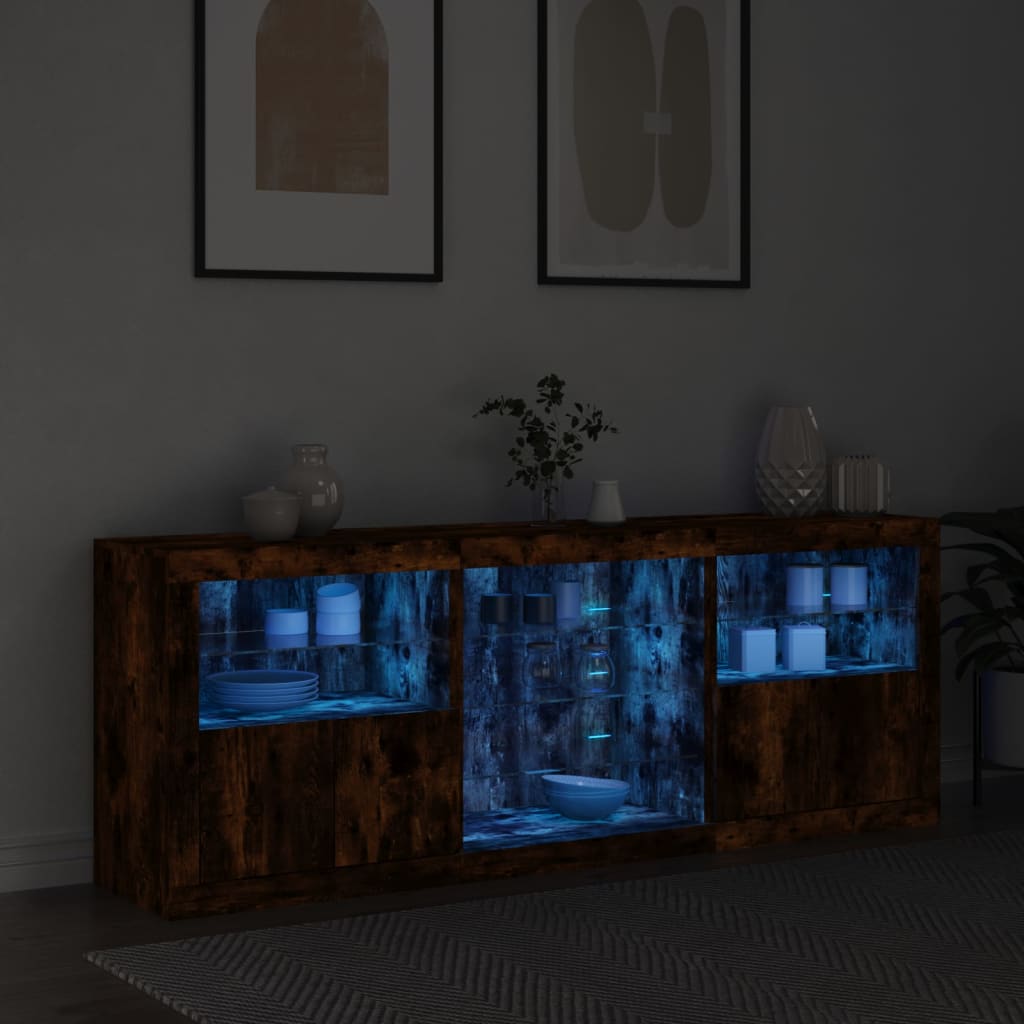 Dressoir Met Led-Verlichting 8,5X37X67 Cm Kleur Gerookt eiken