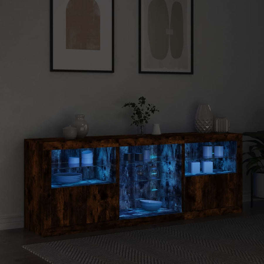 Dressoir Met Led-Verlichting 8,5X37X67 Cm Kleur Gerookt eiken