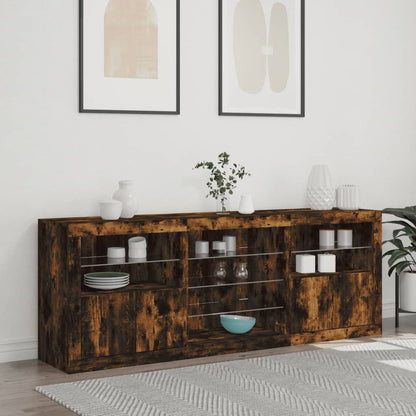Dressoir Met Led-Verlichting 8,5X37X67 Cm Kleur Gerookt eiken