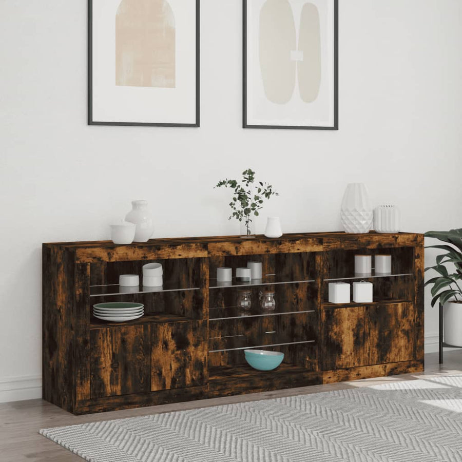 Dressoir Met Led-Verlichting 8,5X37X67 Cm Kleur Gerookt eiken