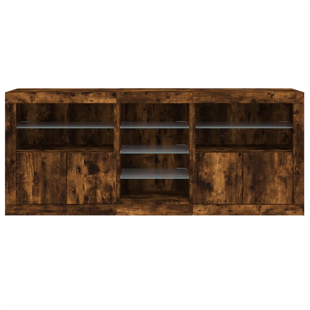 Dressoir Met Led-Verlichting 8,5X37X67 Cm Kleur Gerookt eiken