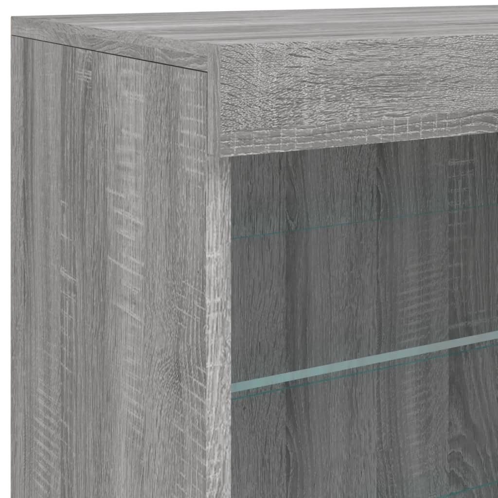Dressoir Met Led-Verlichting 8,5X37X678 Cm Eiken Grijs sonoma