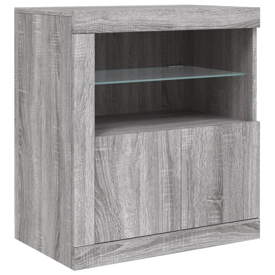 Dressoir met LED-verlichting 181,5x37x678 cm grijs sonoma eiken