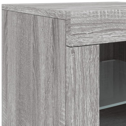 Dressoir Met Led-Verlichting 8,5X37X678 Cm Eiken Grijs sonoma