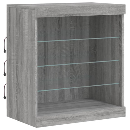 Dressoir Met Led-Verlichting 8,5X37X678 Cm Eiken Grijs sonoma