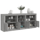 Sideboard with LED lighting 181.5x37x678 cm grey sonoma oak