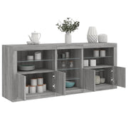Dressoir 181,5x37x67 cm grijs sonoma eiken met LED
