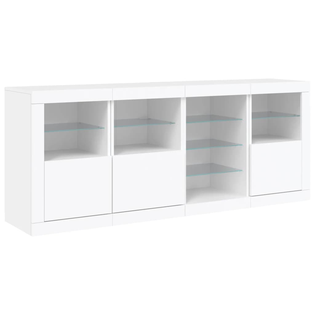 Dressoir Met Led-Verlichting 64X37X67 Cm Wit