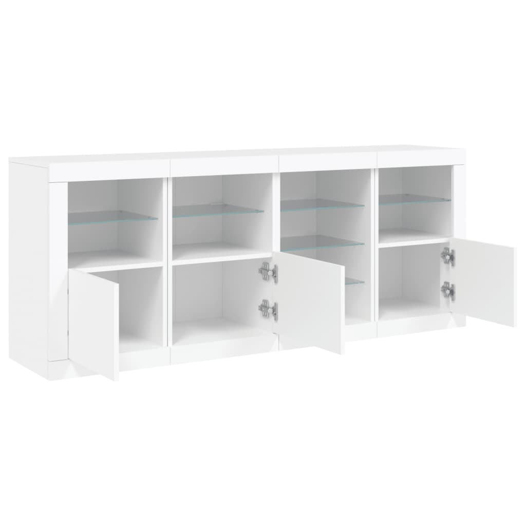 Dressoir Met Led-Verlichting 64X37X67 Cm Wit