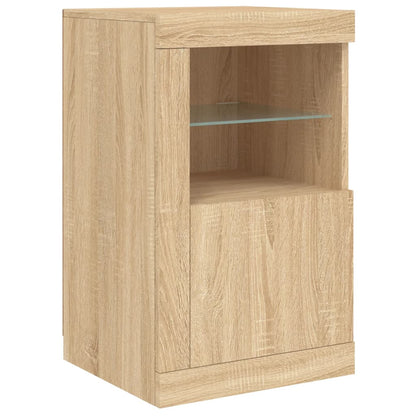 Dressoir Met Led-Verlichting 64X37X67 Cm Kleurig Sonoma eiken