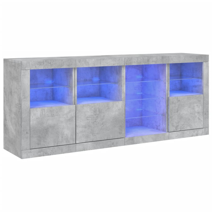 Dressoir Met Led-Verlichting 64X37X67 Cm Betongrijs