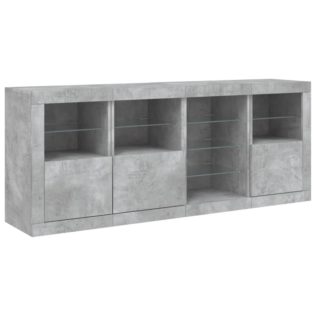 Dressoir Met Led-Verlichting 64X37X67 Cm Betongrijs