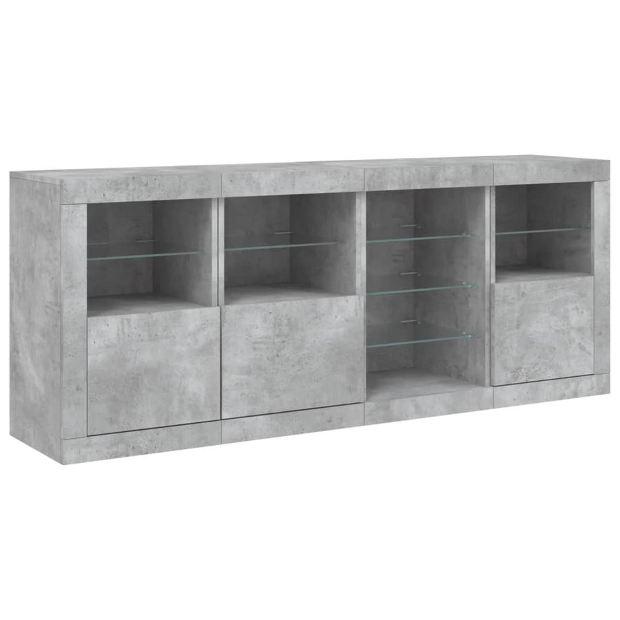 Dressoir Met Led-Verlichting 64X37X67 Cm Betongrijs