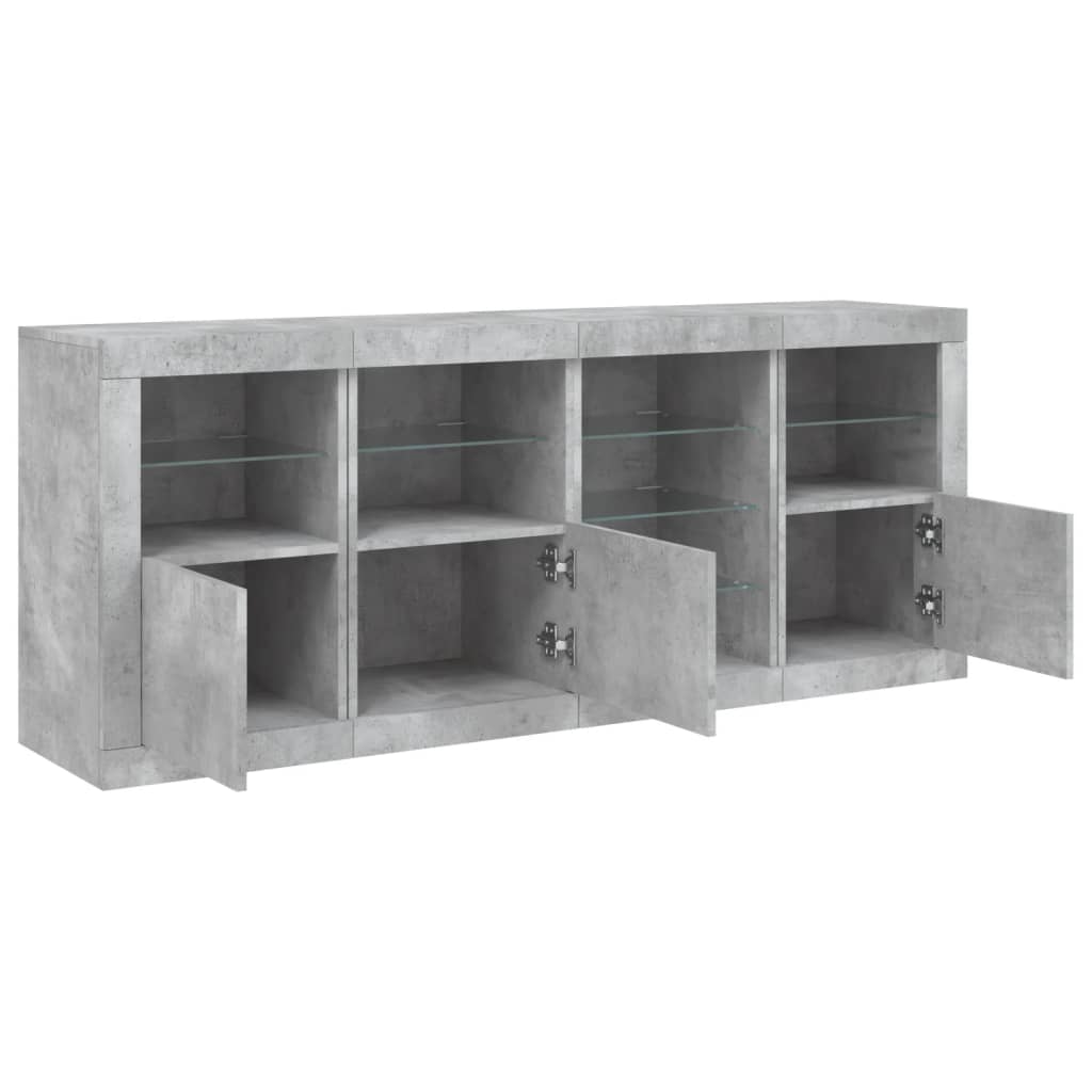 Dressoir Met Led-Verlichting 64X37X67 Cm Betongrijs