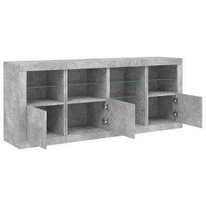 Dressoir Met Led-Verlichting 64X37X67 Cm Betongrijs