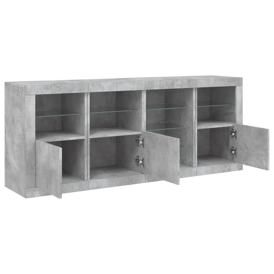 Dressoir Met Led-Verlichting 64X37X67 Cm Betongrijs