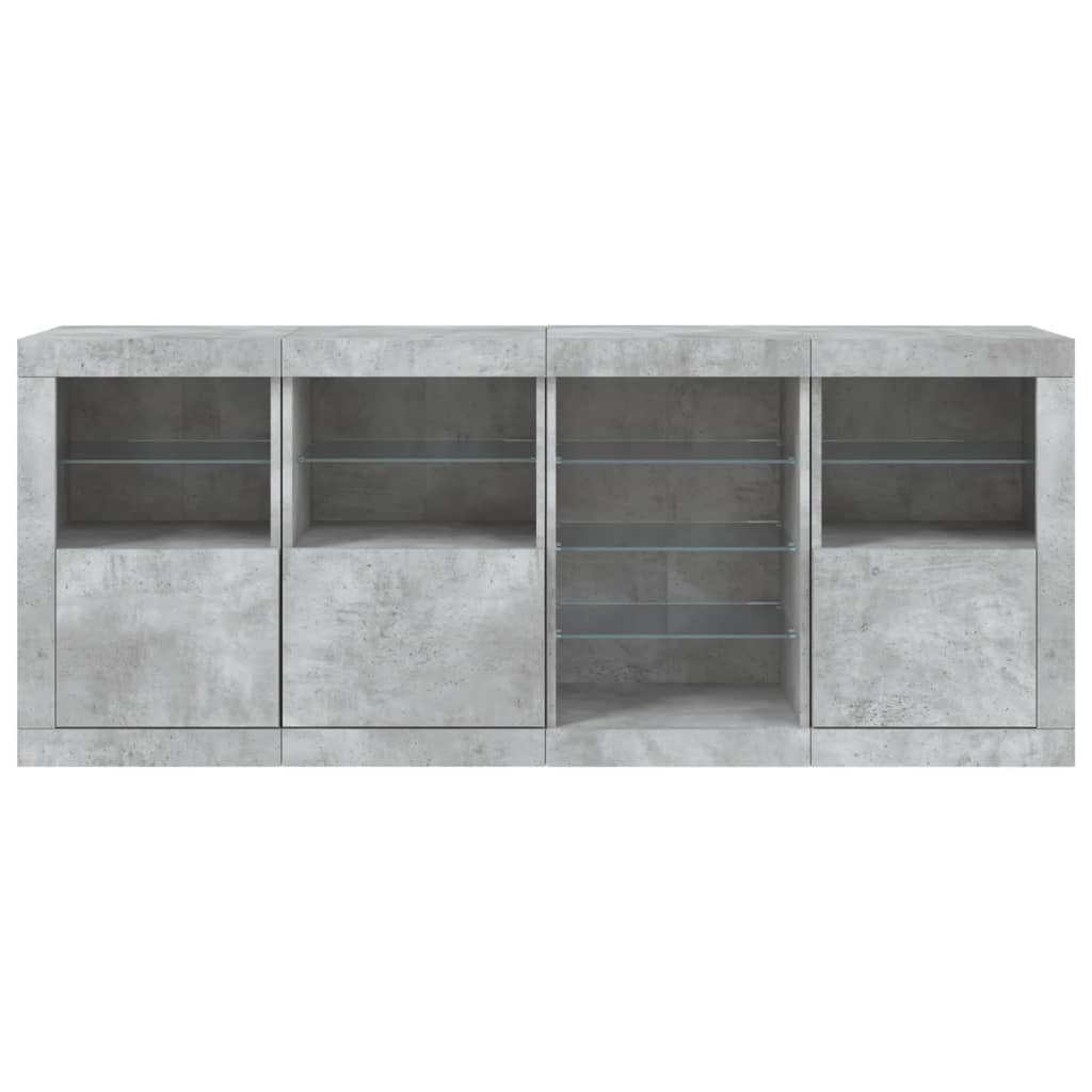Dressoir Met Led-Verlichting 64X37X67 Cm Betongrijs