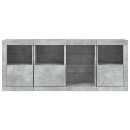 Dressoir Met Led-Verlichting 64X37X67 Cm Betongrijs