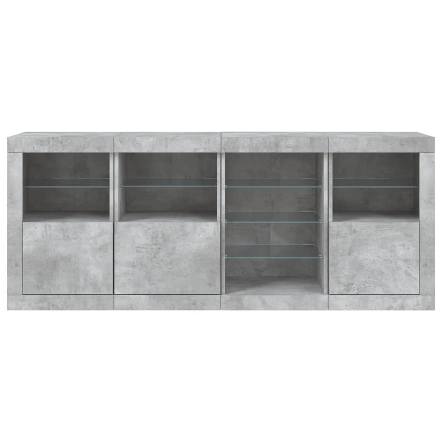 Dressoir Met Led-Verlichting 64X37X67 Cm Betongrijs