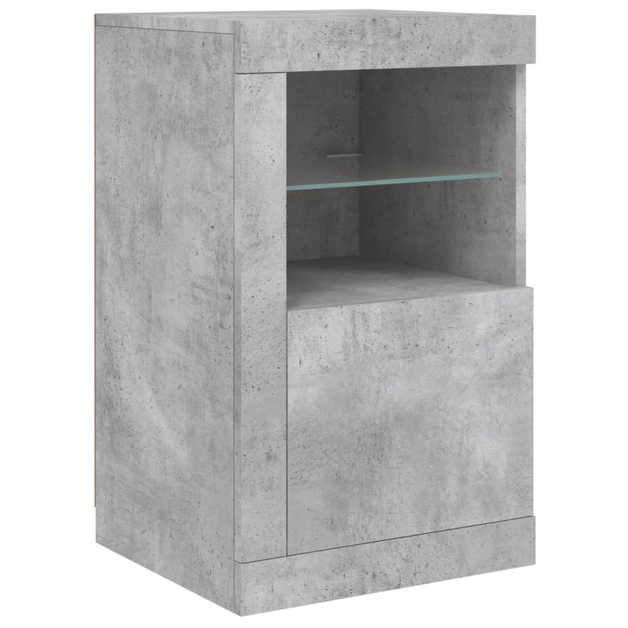 Dressoir Met Led-Verlichting 64X37X67 Cm Betongrijs