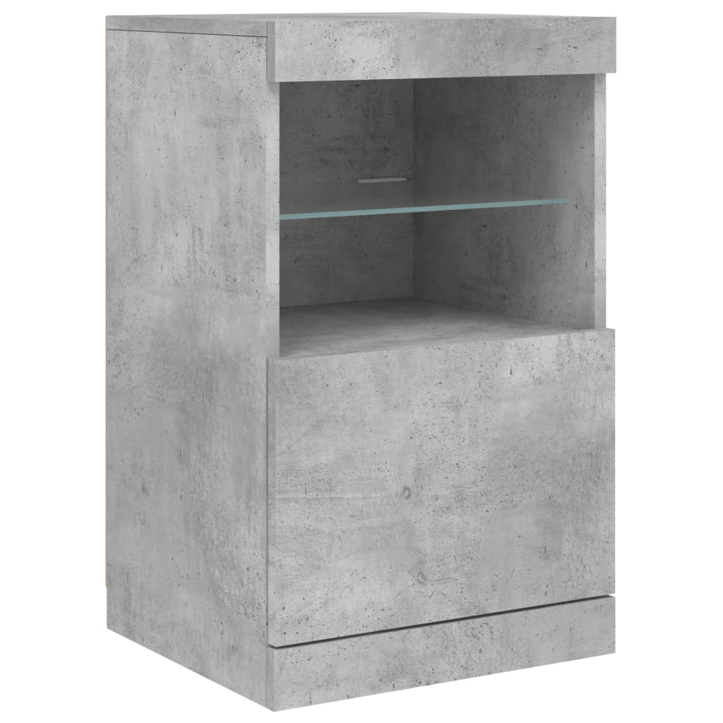 Dressoir Met Led-Verlichting 64X37X67 Cm Betongrijs