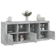 Dressoir 164x37x67 cm betongrijs LED