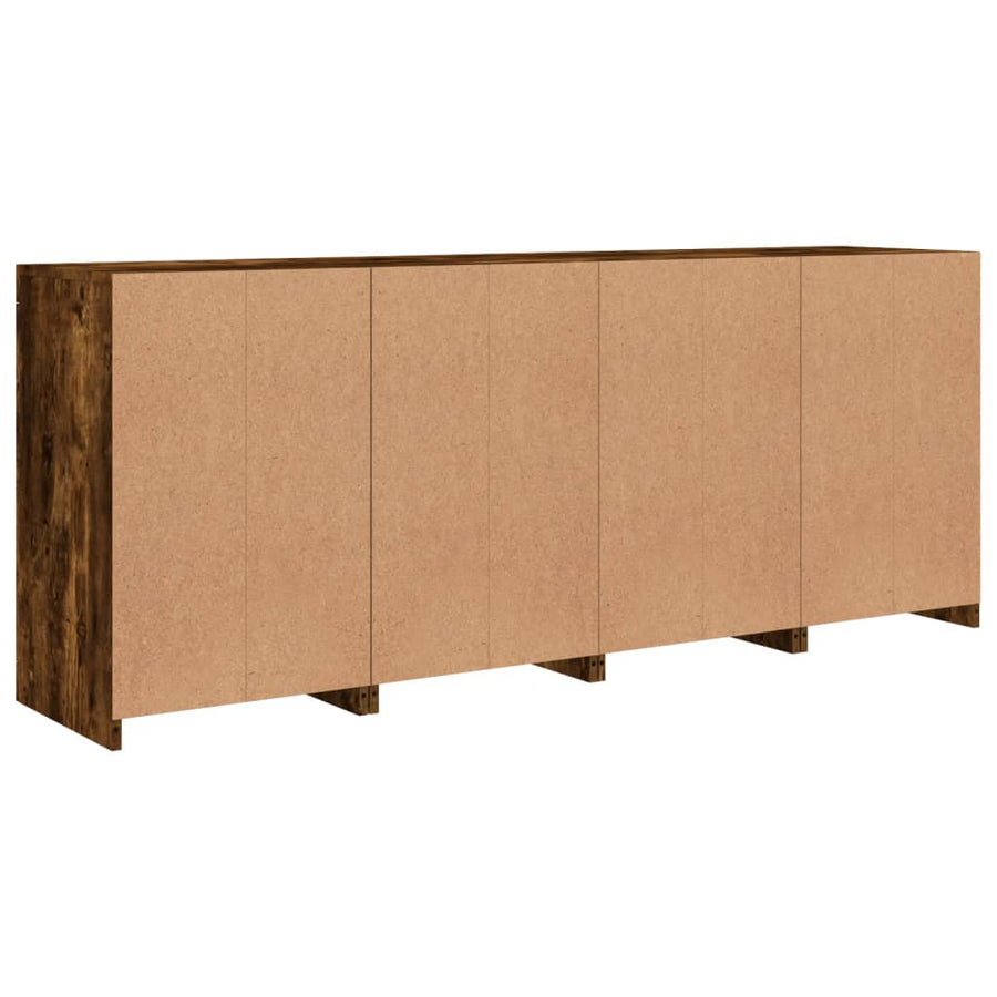Dressoir Met Led-Verlichting 64X37X67 Cm Kleurig Gerookt eiken