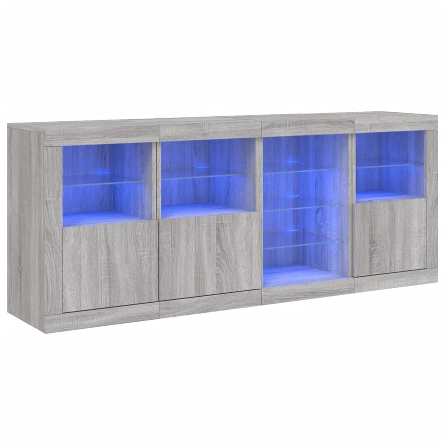 Dressoir Met Led-Verlichting 64X37X67 Cm Eiken Grijs sonoma