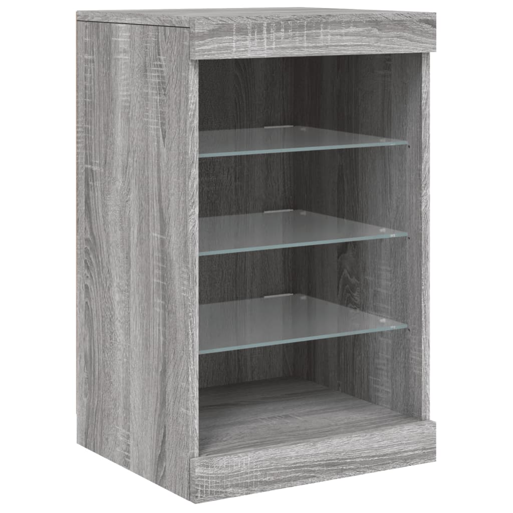 Dressoir Met Led-Verlichting 64X37X67 Cm Eiken Grijs sonoma