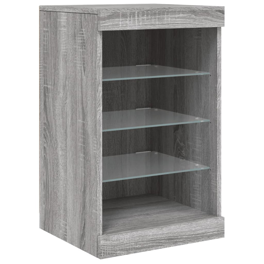 Dressoir Met Led-Verlichting 64X37X67 Cm Eiken Grijs sonoma