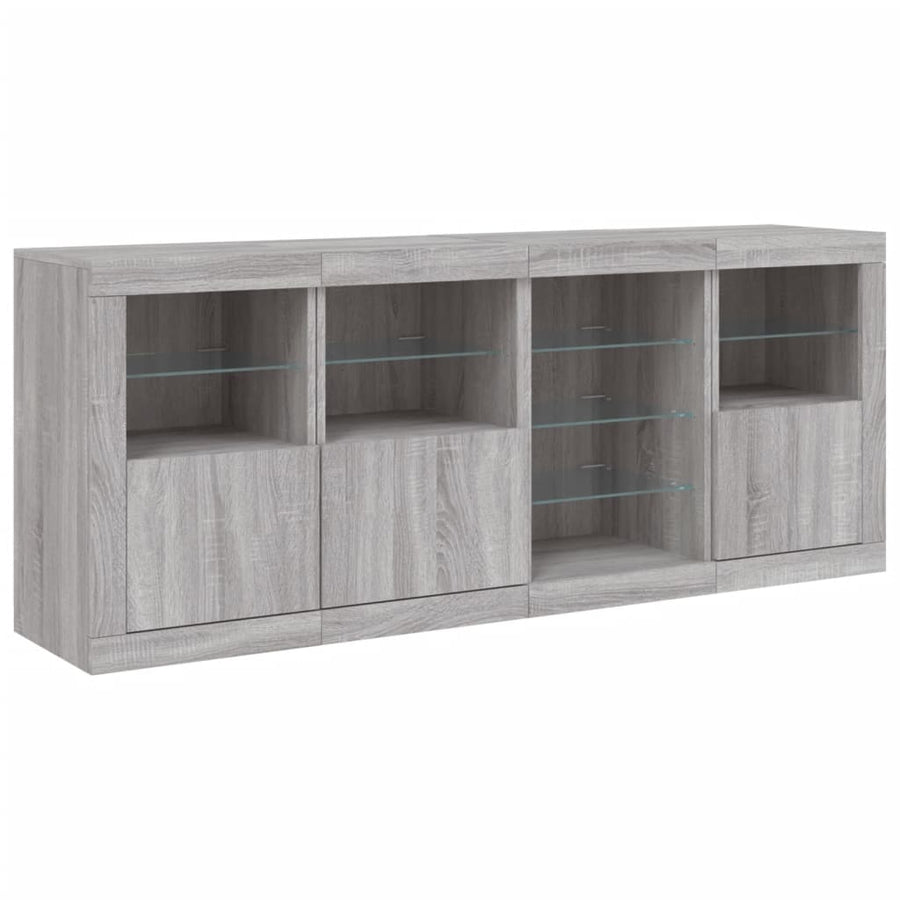 Dressoir Met Led-Verlichting 64X37X67 Cm Eiken Grijs sonoma