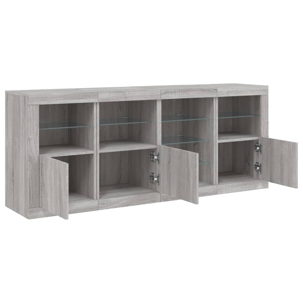 Dressoir Met Led-Verlichting 64X37X67 Cm Eiken Grijs sonoma