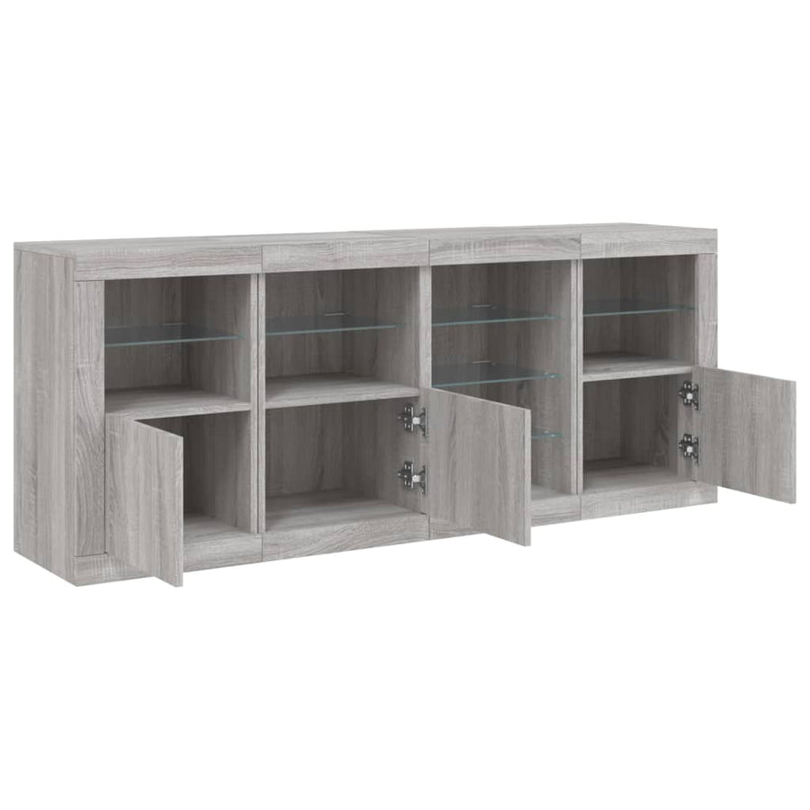 Dressoir Met Led-Verlichting 64X37X67 Cm Eiken Grijs sonoma