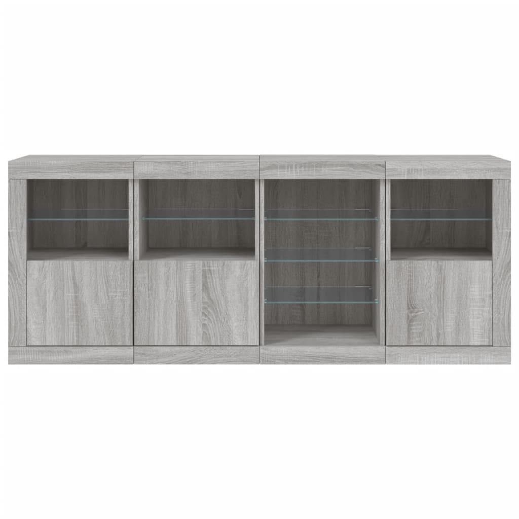 Dressoir Met Led-Verlichting 64X37X67 Cm Eiken Grijs sonoma