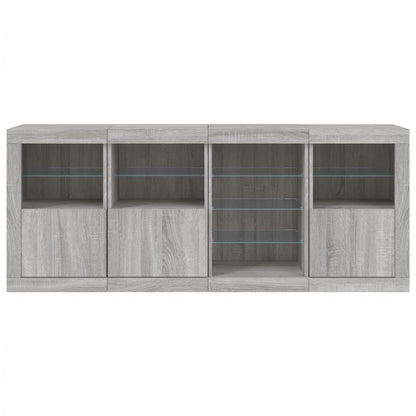 Dressoir Met Led-Verlichting 64X37X67 Cm Eiken Grijs sonoma