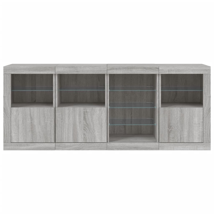 Dressoir Met Led-Verlichting 64X37X67 Cm Eiken Grijs sonoma