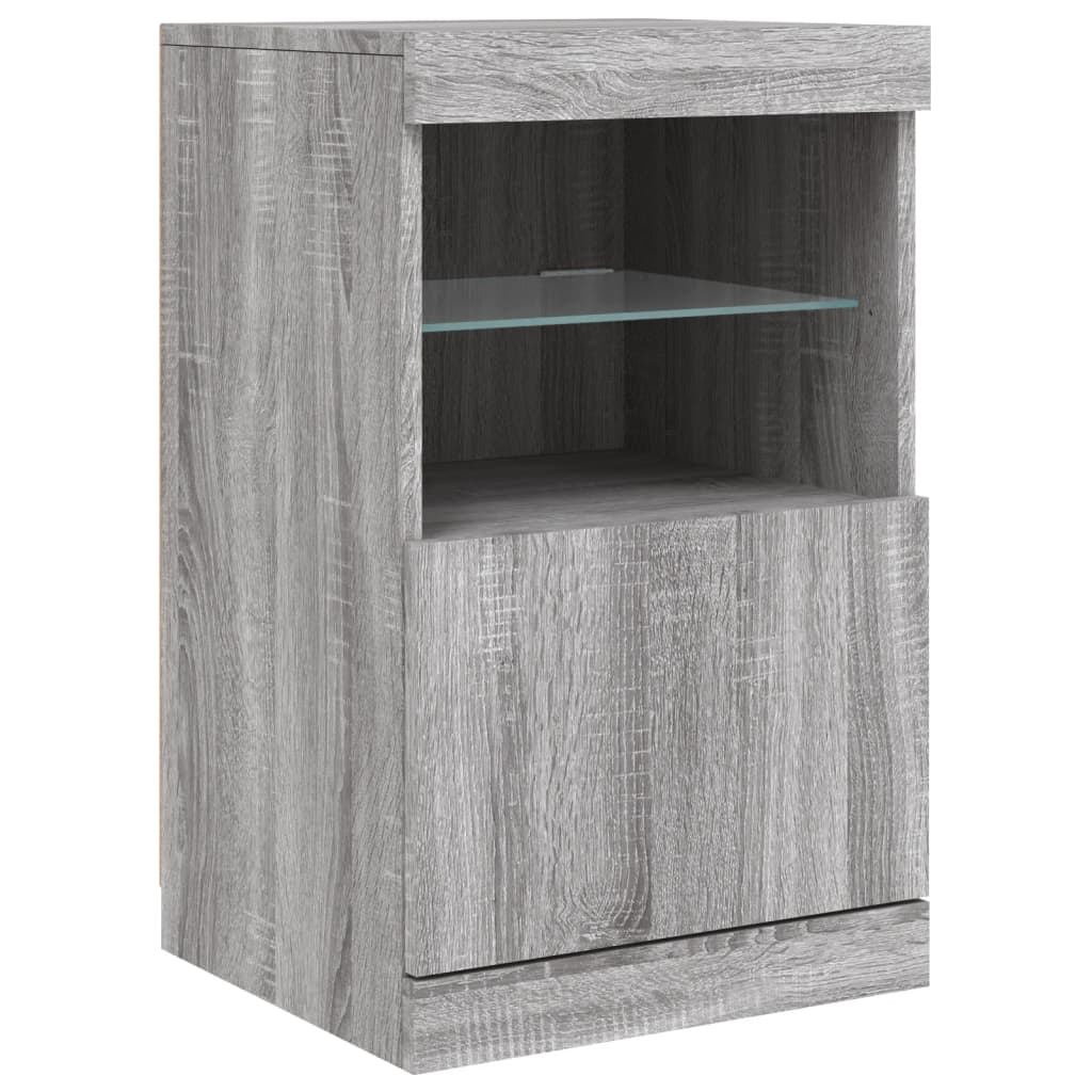 Dressoir Met Led-Verlichting 64X37X67 Cm Eiken Grijs sonoma