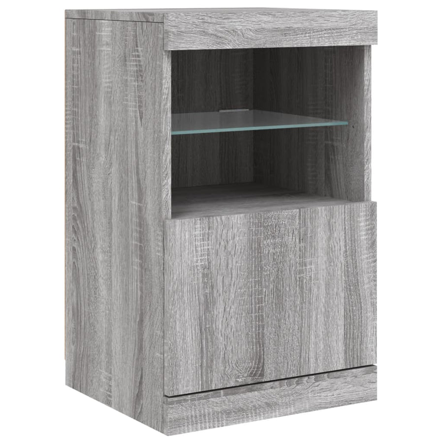 Dressoir Met Led-Verlichting 64X37X67 Cm Eiken Grijs sonoma