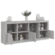 Dressoir 164x37x67 cm grijs sonoma eiken met LED