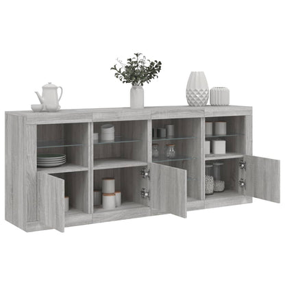 Dressoir Met Led-Verlichting 64X37X67 Cm Eiken Grijs sonoma