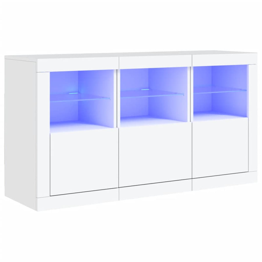 Dressoir Met Led-Verlichting 23X37X67 Cm Wit