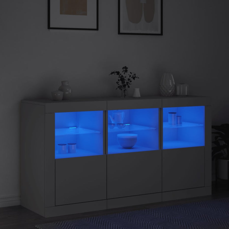 Dressoir Met Led-Verlichting 23X37X67 Cm Wit