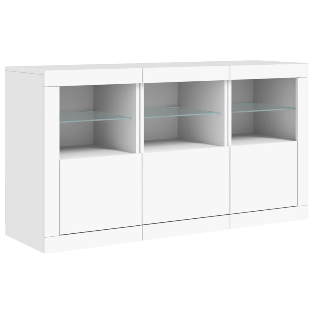 Dressoir Met Led-Verlichting 23X37X67 Cm Wit