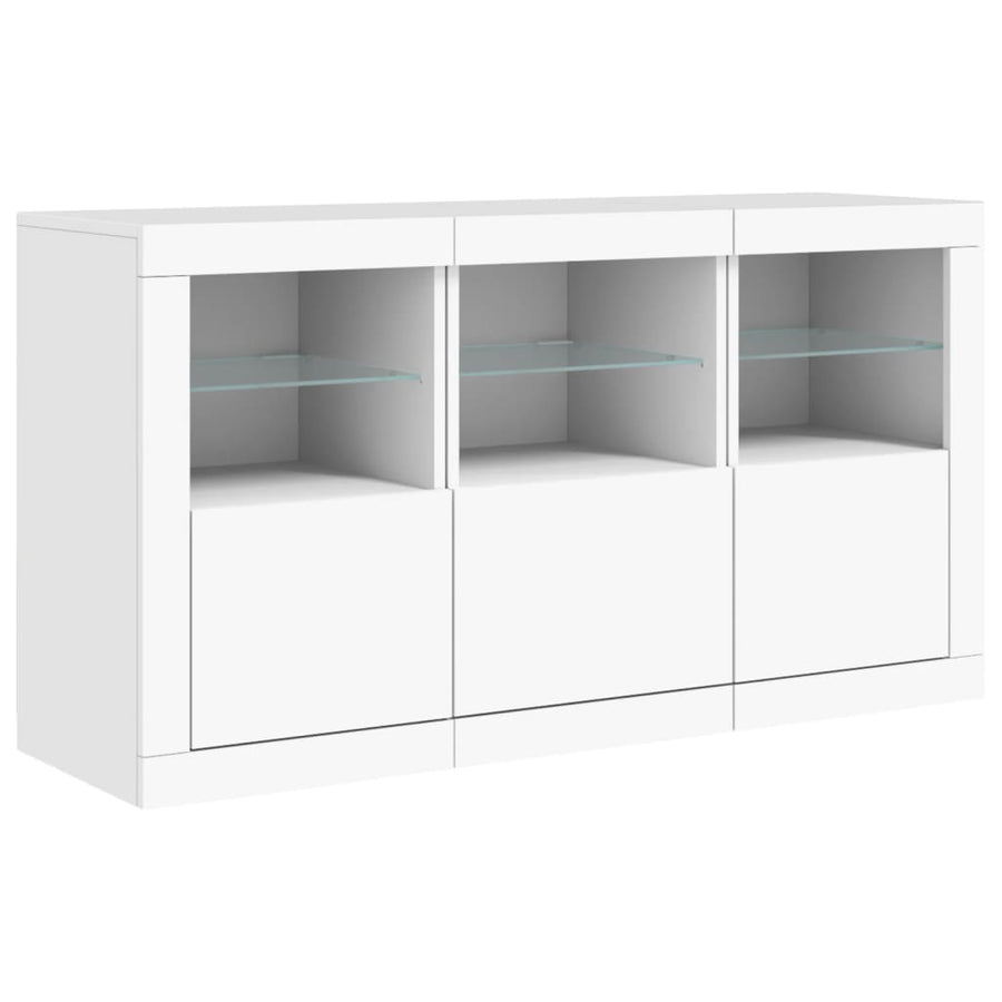 Dressoir Met Led-Verlichting 23X37X67 Cm Wit