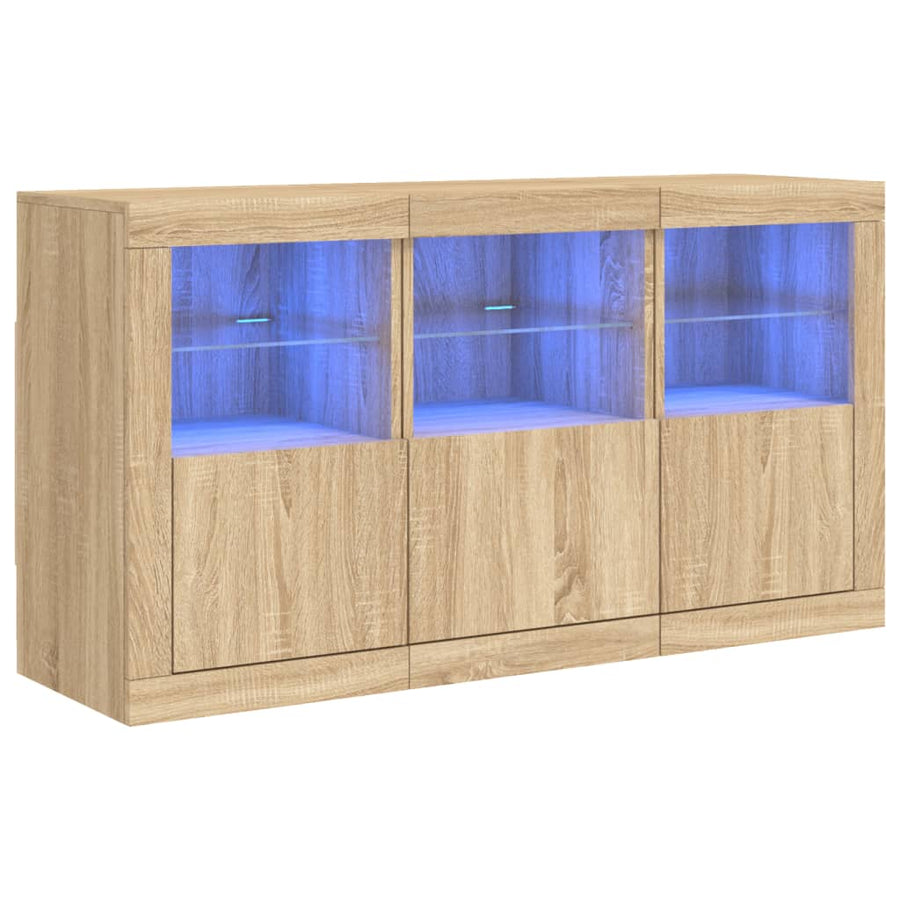 Dressoir Met Led-Verlichting 23X37X67 Cm Kleurig Sonoma eiken