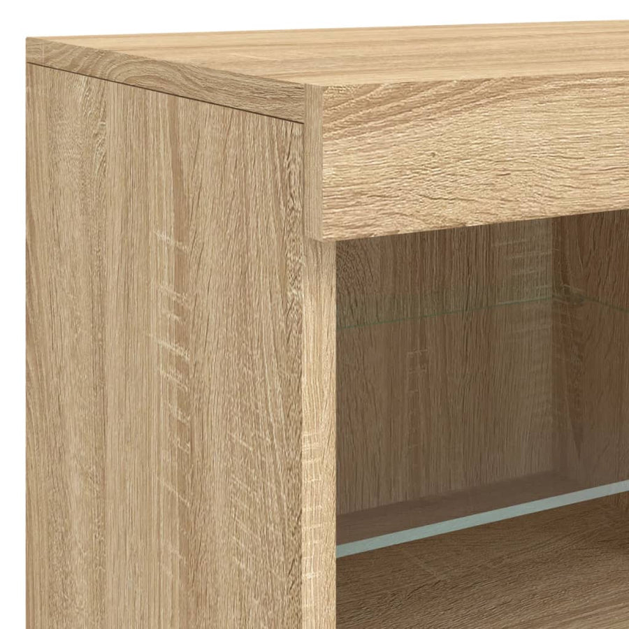 Dressoir Met Led-Verlichting 23X37X67 Cm Kleurig Sonoma eiken