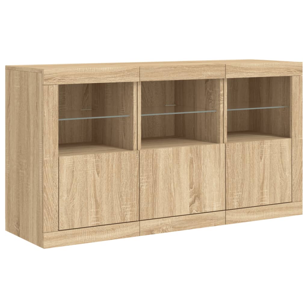 Dressoir Met Led-Verlichting 23X37X67 Cm Kleurig Sonoma eiken
